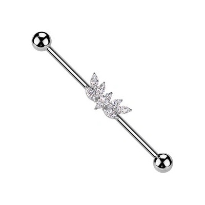 Šperky4U Industrial piercing se zirkony ID01038