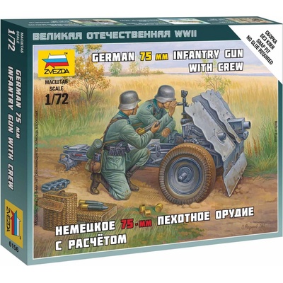 ZVEZDA Wargames WWII figurky 6156 German 75mm Infantry Gun 1:72