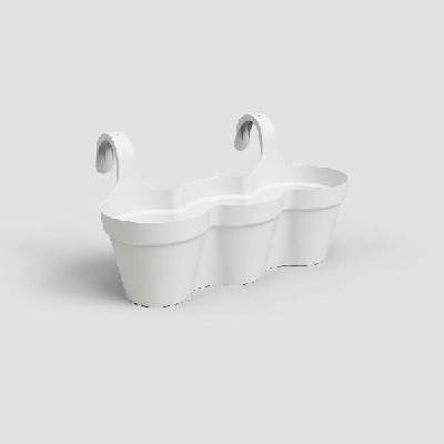 Artevasi Květináč CAPRI balkonový trojitý 54cm plast bílá