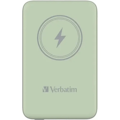 Verbatim Външна батерия, Verbatim MCP-10GN Power Pack 10000 mAh with UBS-C® PD 20W / Magnetic Wireless Charging 15W Green (32246)