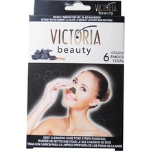 Victoria Beauty čistící pásky na nos s aktivním uhlím 6 ks