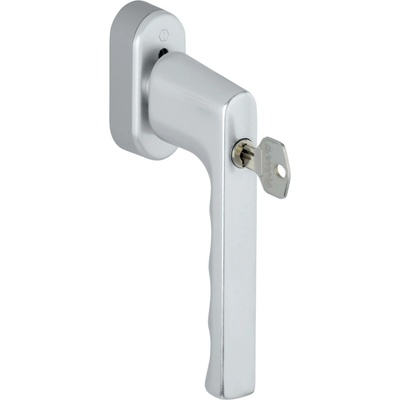 Hoppe Okenní klika Hamburg SecuForte uzamykatelná 7/32-42 mm, M5x45 mm + M5x50 mm, 45° - F1 stříbrná