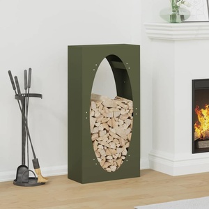 vidaXL Стойка за дърва, 50x23x100 см, студеновалцувана стомана (864184)