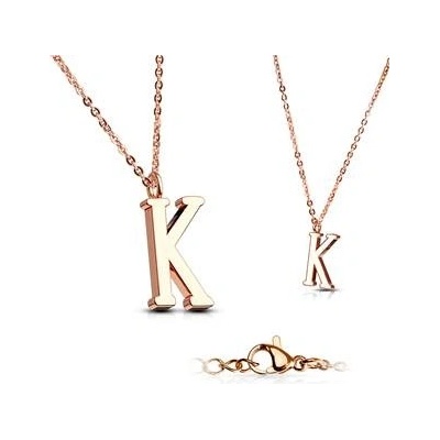 Šperky4U Zlacený ocelový řetízek s přívěškem iniciála OPD0231-K