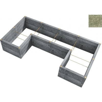 LEIER Durisol Vyvýšený záhon typ U1 230x450x80cm - zelený