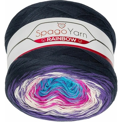 Příze SpagoYarn Rainbow - 250g / 1000 m - fialová, růžová, tyyrkysová