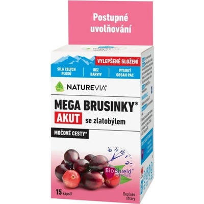 Naturevia mega brusnice akut so zlatobyľou 15 ks