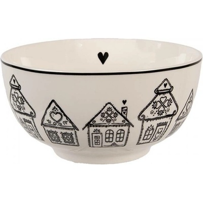 Gingerbread Bliss Keramická miska s motivem perníkových domečků 14 x 7 cm 500 ml