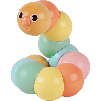 Classic World Многоцветна дървена гъсеница - чупеща се (cw54235)