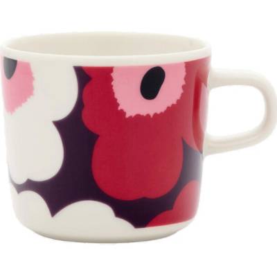 Marimekko Hrnček Oiva Unikko slivkovo brusnicový 200 ml