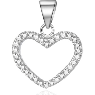 Agato stříbrný přívěsek se zirkony Srdce AGH743