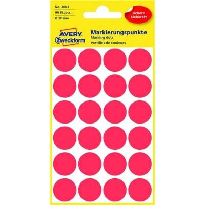 Avery Zweckform 3004 etikety 18mm 4 ks červené