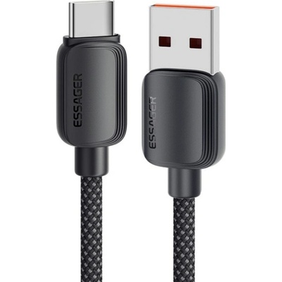 Essager ES-X46 opletený nabíjecí a datový USB-A na USB-C 2m černý