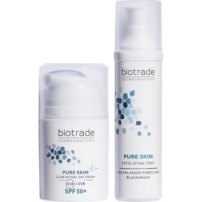 Biotrade Pure Skin Комплект - Ексфолиращ тоник и Озаряващ дневен крем за лице, SPF50+, 60 + 50 ml