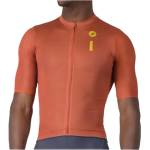 Castelli Мъжка фланелка с къс ръкав за колоездене Castelli Drittone Logo Jersey Cycling jersey - Paprika / Mango Mojito - размер 3XL (056-3888-0217)