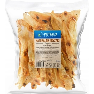 PETMEX Prírodná pochúťka maškrta pre psa Sušené Ucho, Uši Králika 500 g