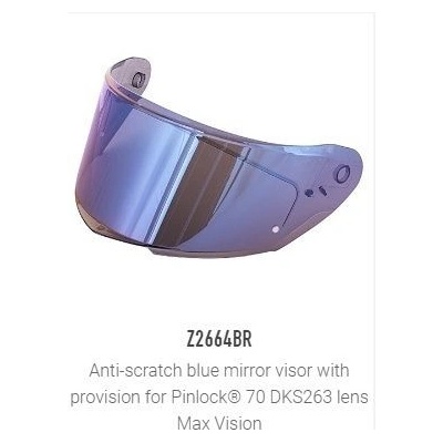Z2664Br plexi modré zrcadlové pro přilbu Givi 50.6 Sport, 50.8, 50.9, tvrzené proti poškrábání