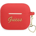 Guess GUA3LSCHSR калъф за AirPods Pro, червен силиконов чарм Heart Collection (GUA3LSCHSR)
