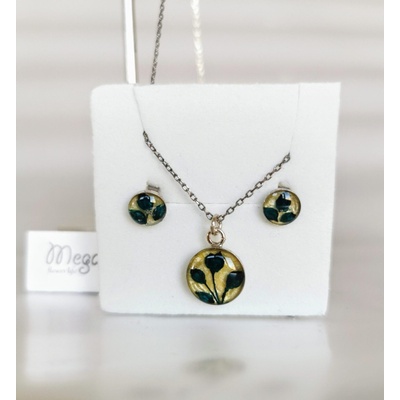 Meganflo Сребърен комплект - син лимониум