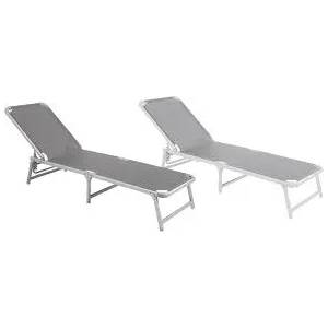 HORECANO HG-Шезлонг сгъваем СИВ(40330D)(21380) ШИРОК ПРОФИЛ188x58см (019544)