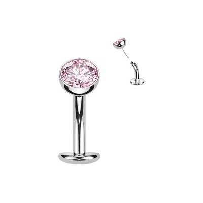 Šperky4U obrácený Push In piercingu do pupíku titan TIT1231-P