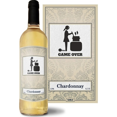 Sablio Game over 2 Chardonnay biele suché víno 12 % 0,75 l (čistá fľaša)