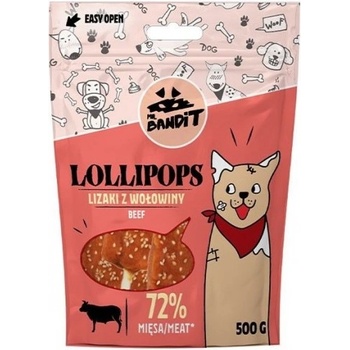 VetExpert Mr. Bandit LOLLIPOPS Beef - лакомство за кучета с телешко и деликатно месо от патешки гърди, 500 гр - Полша