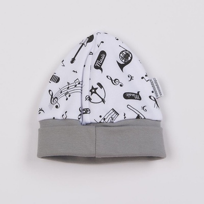 New Baby bavlněná čepička Music bílá