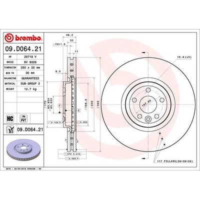 Brzdový kotúč BREMBO 09.D064.21