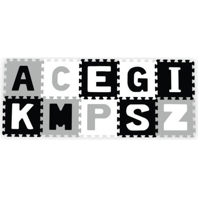 BabyOno Penové puzzle Pastelové Písmena 10 ks Grey Black White