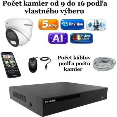 Amiko IP kamerový set Ai Dl Dome 1500K9 16