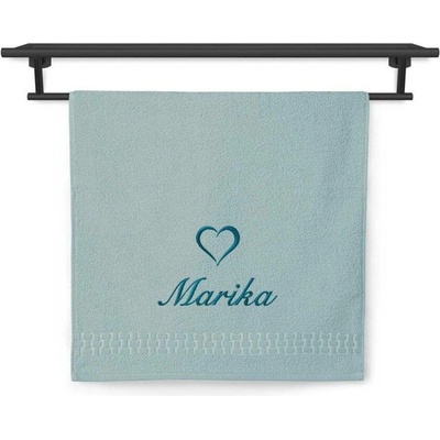 Povlečení Plus osuška se jménem ratanika světlý mint 70 x 140 cm srdce