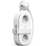 ORICO Разклонител с 2xAC контакта и захранване с 2хUSB-C и 2хUSB-A портове за мобилни устройства - Orico AP3 GaN 6-in-1 Power Strip 65W (бял) (ORICO-AP3-2A2U2C-65-EU-WH-EP)