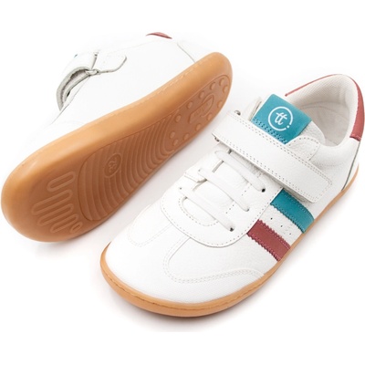 Chetto detské kožené tenisky chetto barefoot casual blanco/turquesa