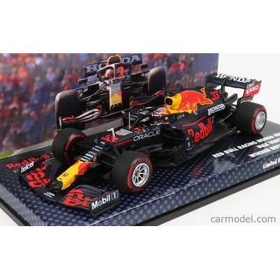 Minichamps Red bull F1 Rb16b Honda Ra620h Team Aston Martin N 33 Víťaz holandského Gp Majster sveta 2021 Max Verstappen Matná modrá žltá červená 1:43
