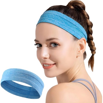 HARAHU Еластична платнена лента за глава за бягане и фитнес - Тюркоазена kp34999 (34999)