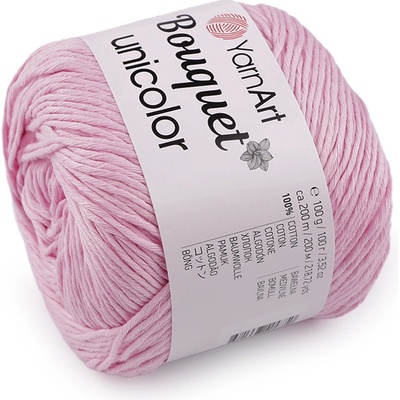 Prima-obchod Bavlněná pletací příze Bouquet Unicolor 100 g, barva 5 (3211) růžová sv.