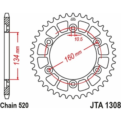 JT Sprockets JTA 1308-48BLK – Zbozi.Blesk.cz