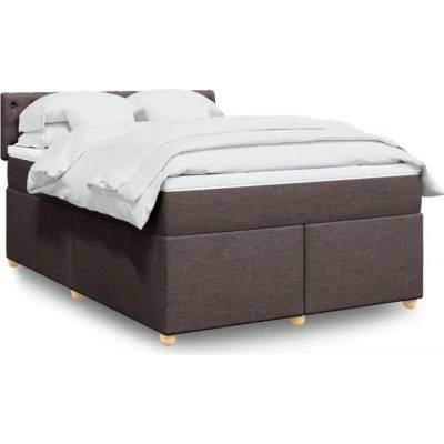 vidaXL 11461.3289041 Boxspring postel s matrací tmavě hnědá textil