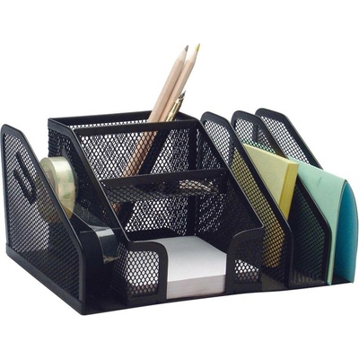 Drátěný stolní zásobník Office Set, 6 přihrádek - černý – Zboží Dáma