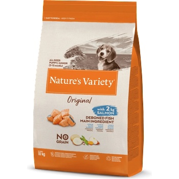 Nature's Variety Original No Grain Juniour Salmon храна за подрастващи кучета - 10кг