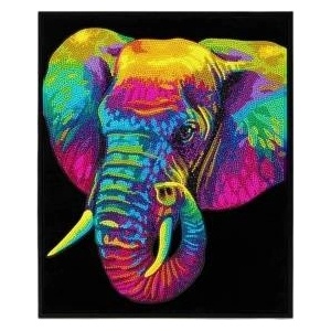 Diamond Dotz adults flocked neon elephant
