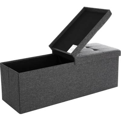 Textilomanie Taburet s odklápěcím víkem OTTOMAN 110x38 cm, tmavě šedý