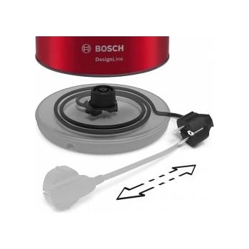 Bosch TWK3P424 Wasserkocher, DesignLine, kabellos 1, 7 l, 2.400 W, rot