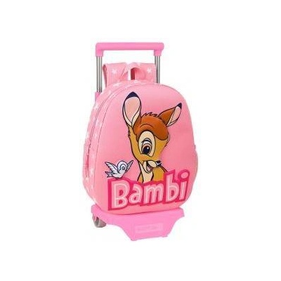 Disney 3D училищна чанта с колелца Disney Bambi Розов (28 x 10 x 67 cm)