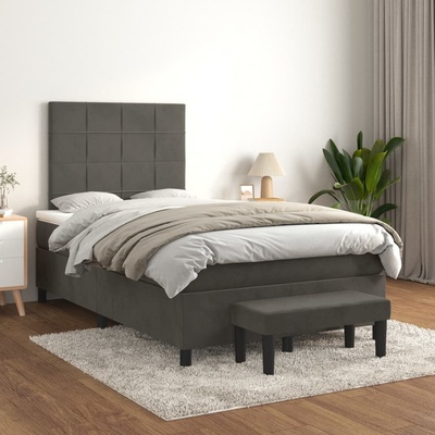 Petrashop 3137834 boxspring postel s matrací tmavě šedá samet