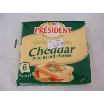 PRÉSIDENT Топено сирене с чедар слайс President 120гр