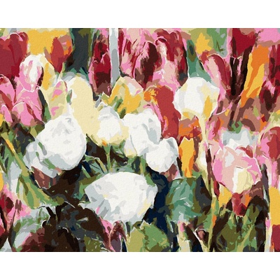 Zuty Malování Podle Čísel Plno Růží A Tulipánů 80 x 100 cm Plátno Rám