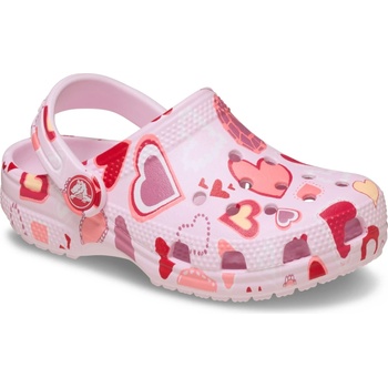 Crocs Детски сандали Crocs Kid's Classic VDay Graphic Clog Sandals - Pink Milk / Hearts - размер 33-34 (EU) (702-4352-0222)