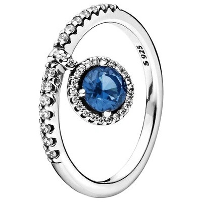 DELIS Сребърен пръстен от проба 925, jw626, модел със сини цирконии, с родиево покритие (jw626)